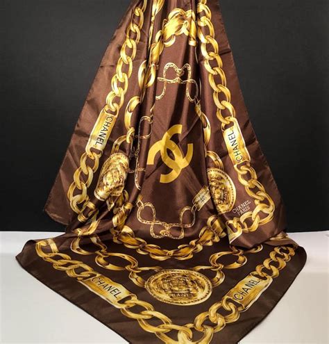 chanel logo silk scarf|Chanel silk scarf vintage.